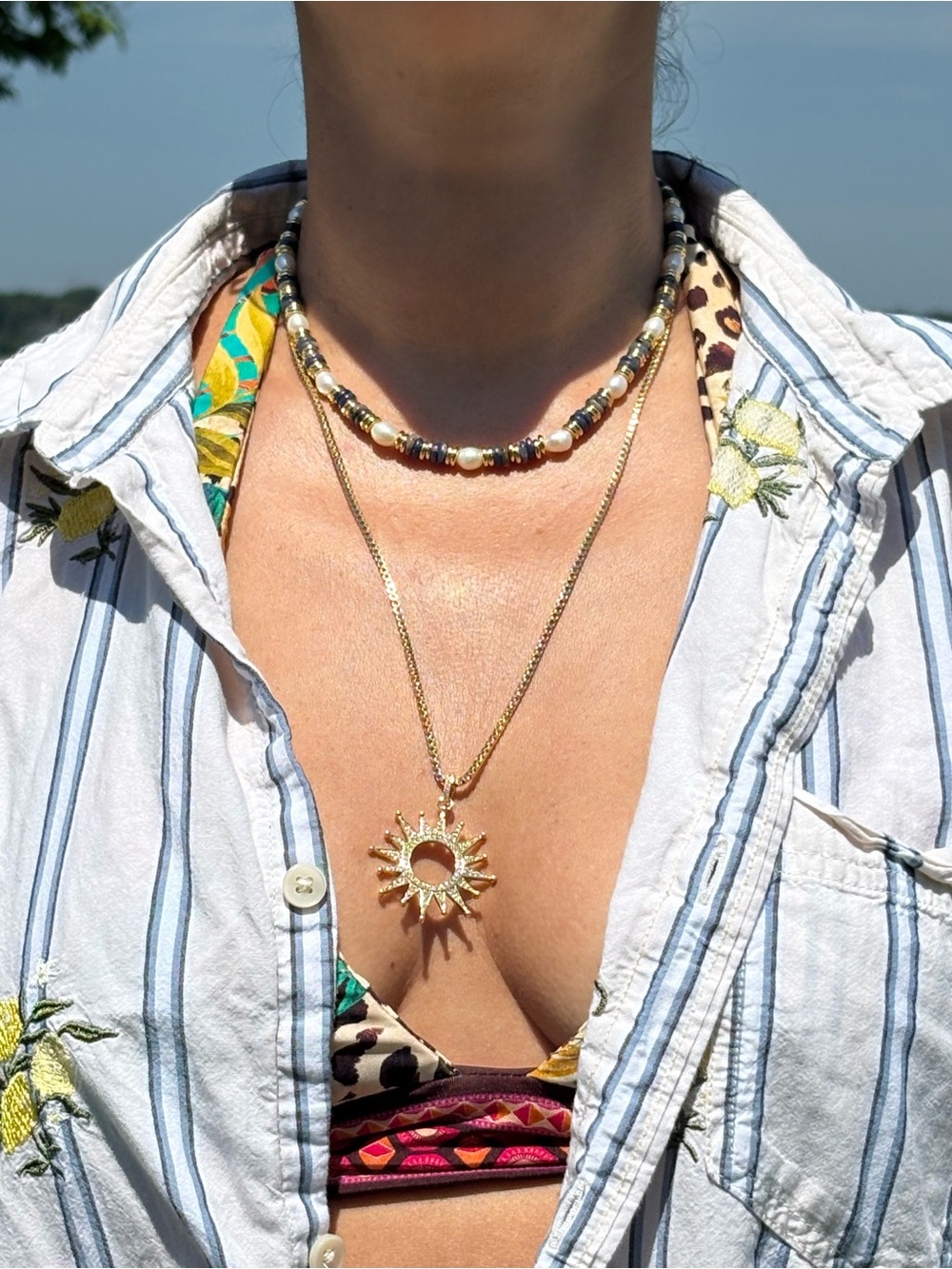 The Sunburst Pendant Necklace by The Luxe edit by G